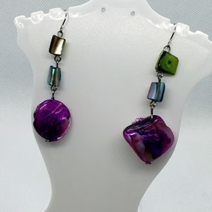 Purple beaded earrings